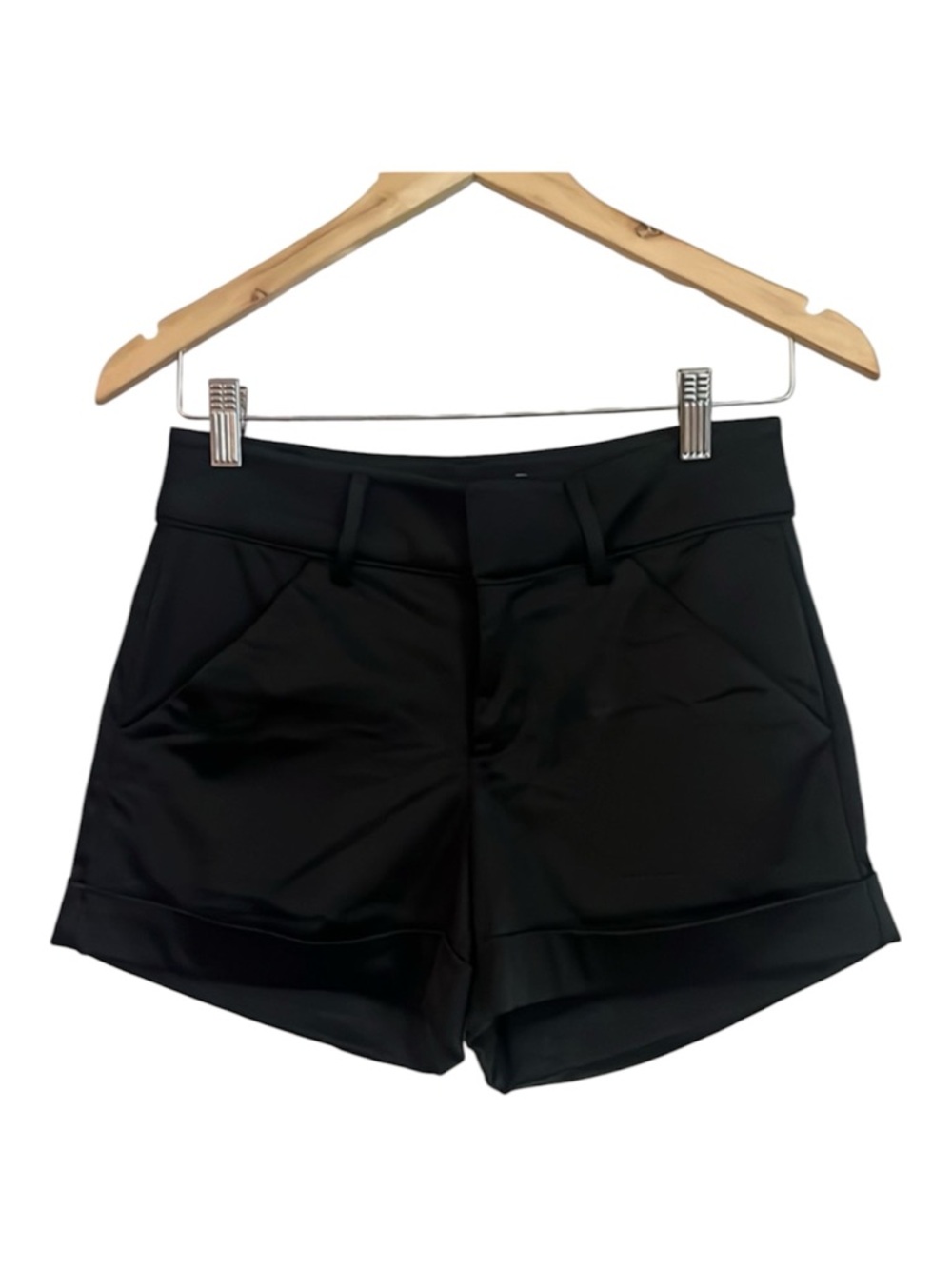 Black satin Bebe shorts
